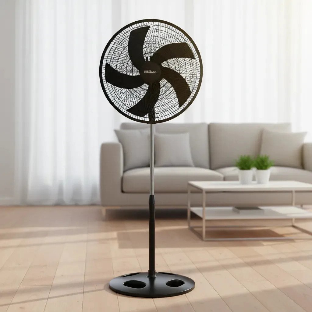 Ventilador De Pie Liliana Vp20p Negro De 20 Con 5 Aspas Y 3 Velocidades 50.8 Cm Plástico - Imagen 2