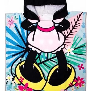 Poncho Toalla Capucha Microfibra Piñata Disney Minnie Mouse Celeste Infantil