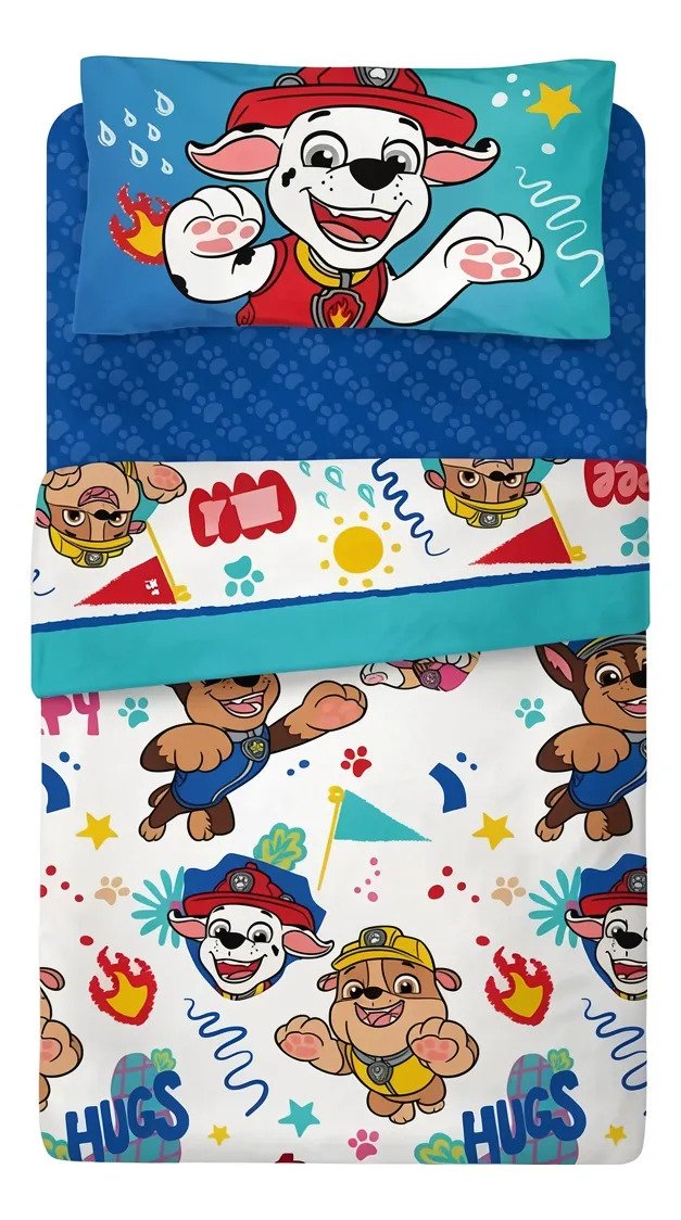 Juego Sabanas Piñata 112 Plaza Paw Patrol Nuevo Modelo Azul Paw Patrol Nuevo Modelo