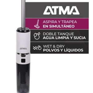 Aspiradora Y Trapeadora Inalámbrica Atma Aspira Y Trapea Blanco