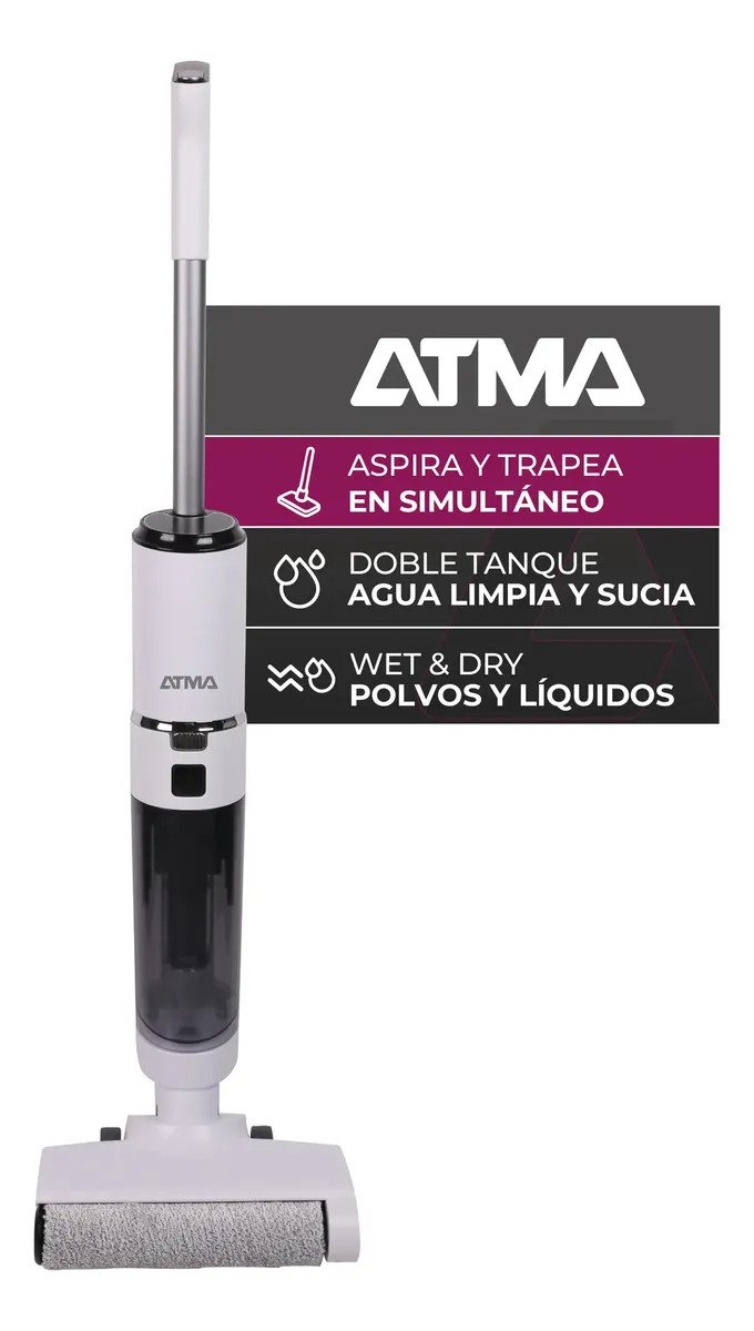 Aspiradora Y Trapeadora Inalámbrica Atma Aspira Y Trapea Blanco