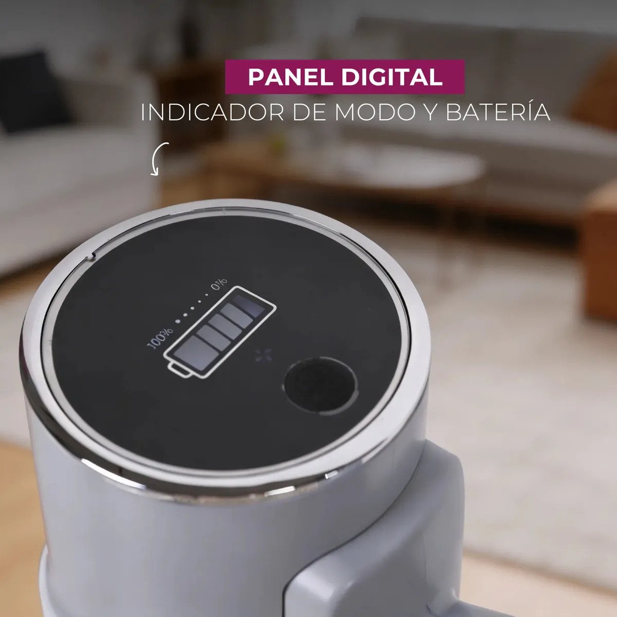 Aspiradora Inalámbrica Atma 2 En 1 400w 3 Modos De Limpieza Panel Digital Sin Carbones Gris - Imagen 3