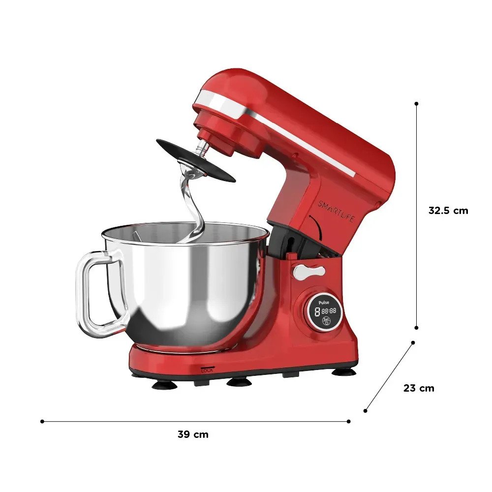 Batidora Planetaria Digital Smartlife De 1100 Watts Sl-sb0037r Rojo 50 Hz/60 Hz - Imagen 7