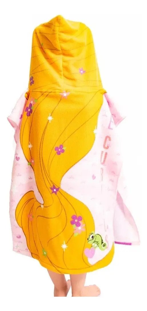 Poncho Toalla Piñata Rapunzel Disney Princesas 100% Poliéster Celeste 115x50cm Disney Princesas Rapunzel - Imagen 5