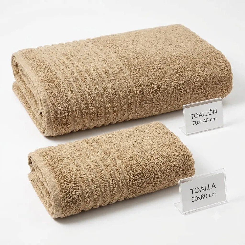 Set Toalla Y Toallón Estudio 500 Gr Alcoyana 100% Algodón Beige Estudio Beige - Imagen 3