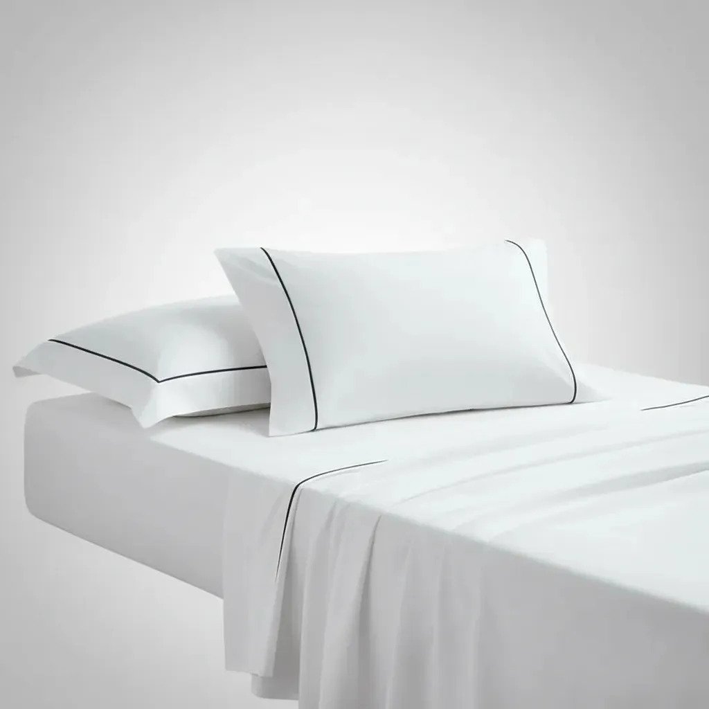 Juego De Sábanas Queen Size 600h Vivo De Satén Y Tacto Suave - Plain Blanco - Liso - Imagen 5