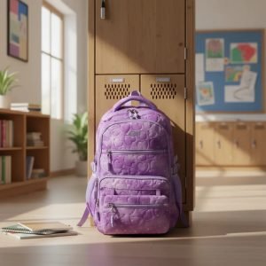 Mochila De Espalda Elf 26lts Reforzada Portanotebook Lila Labrado