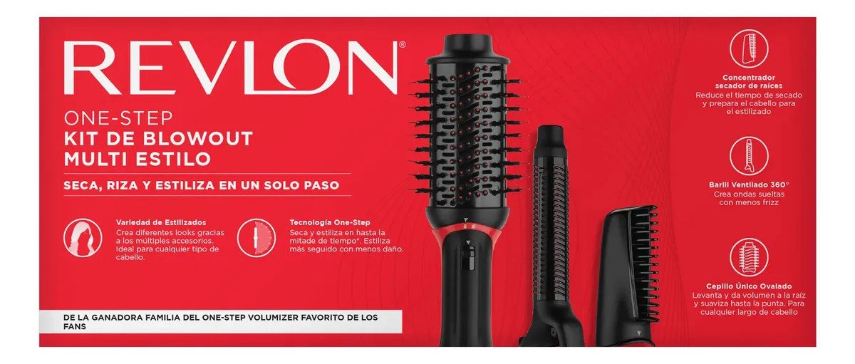 Cepillo Voluminizador 3 En 1 Revlon Con Cabezales Intercambiables Rvdr5333la2av1 Negro - Imagen 8