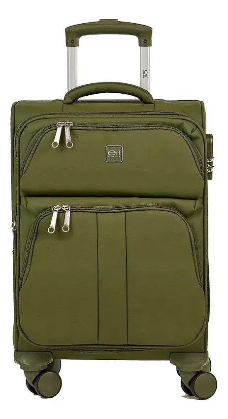 Valija Carry On Elf 5450/20v De Tpu Engomado Con 4 Ruedas Verde 5450/20v Verde - Imagen 2