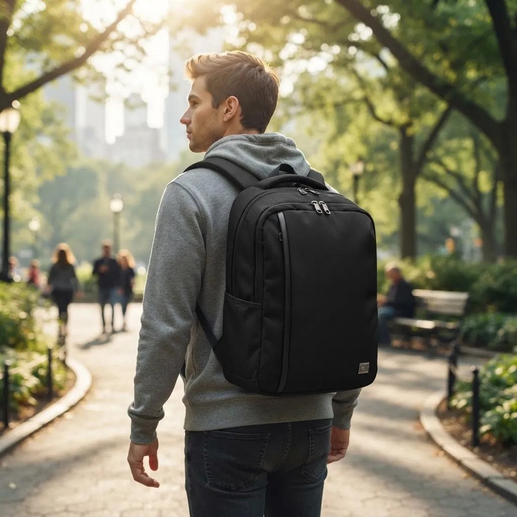 Mochila 24.5 Lts 3711a Negra Elf Negro Liso - Imagen 6